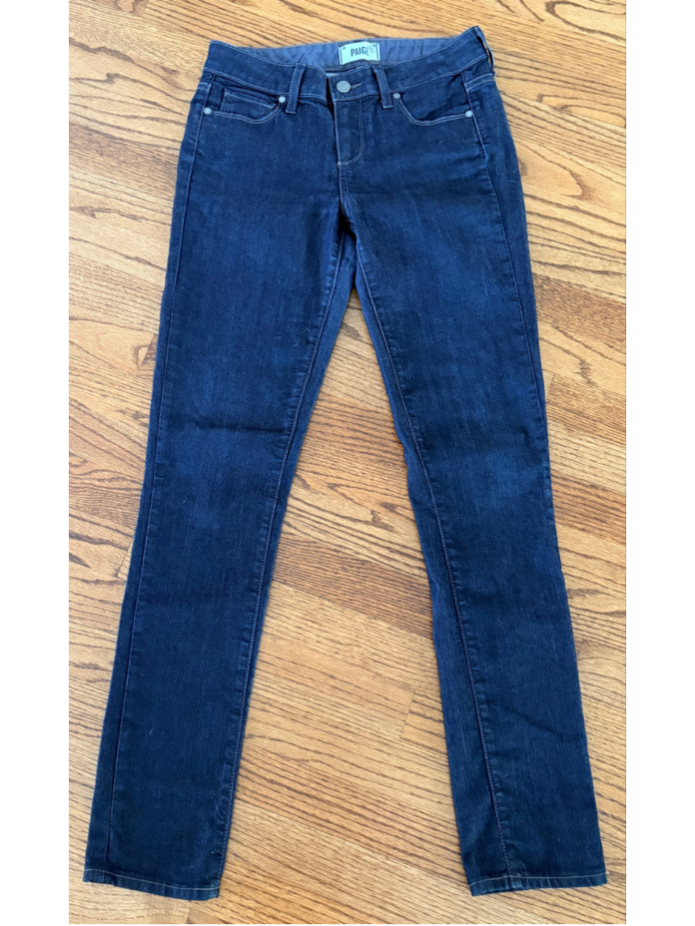 Women's Paige Skyline Skinny Jeans, Size 26, Dark Blue